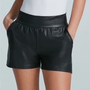 Commando Black Pull On Faux Leather Relaxed Shorts Large